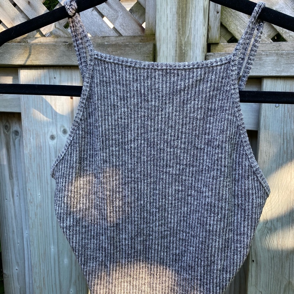 NWOT High neck grey tank top